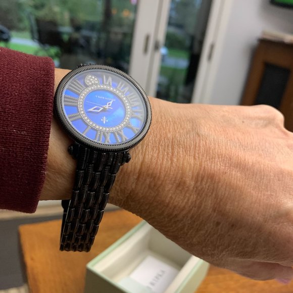 Judith Ripka Black Stainless Steel Watch (Blue Face) - Picture 3 of 5